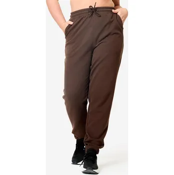 DOMYOS Dámské fitness bavlněné tepláky XL KAŠTANOVÁ