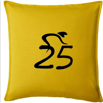 Polštář Cyklista slaví pětadvacítku (25) - Polštář 50x50 - 50x50 - Pouze potah ( Žlutá )