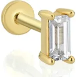 Lillian Vassago Zlatý piercing labreta s obdélníkovým zirkonem LLV92-GPI014LBV