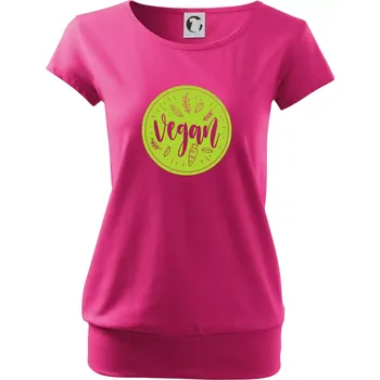 Vegan zelenina v kruhu - Volné triko city - S ( Purpurová )