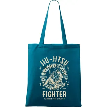 Jiu Jitsu logo kulaté - Taška bavlněná - 42 x 38 cm ( Petrolejová )