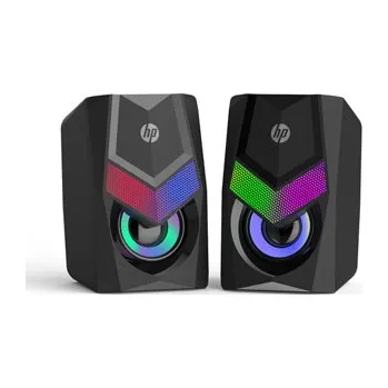 HP reproduktory DHE-6000, 2.0, 6W, černý, regulace hlasitosti, stolní, 3,5 mm jack (USB), podsvícené, 160Hz-20KHz