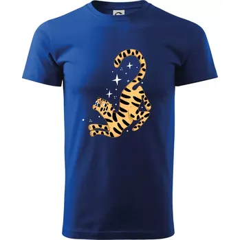 Pánské tričko Tygr s hvězdami (studio-arte.cz) - Triko extra velké (5-8XL) - 8XL ( Královská modrá )