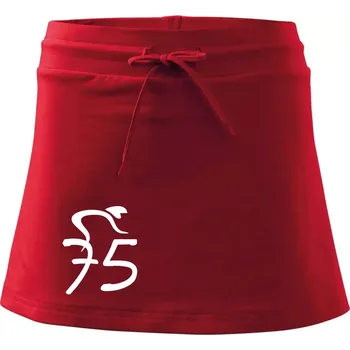 Dámská sukně Cyklista slaví pětasedmdesátku (75) - Sportovní sukně - two in one - L ( Červená )