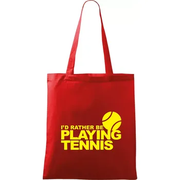 Nákupní taška Playing tennis - Taška bavlněná - 42 x 38 cm ( Červená )