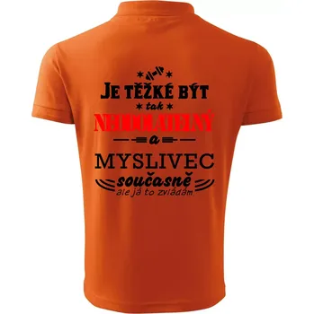 Pánská košile Je těžké být neodolatelný myslivec - Polokošile pánská Pique Polo 203 - 3XL ( Oranžová )