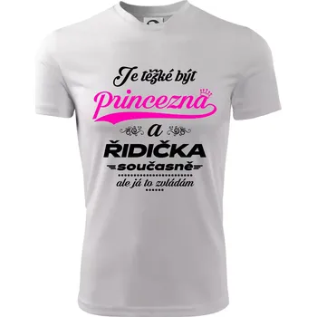 Je těžké být princezna - řidička - Dětské triko sportovní (dresovina) - 158 cm/12 let ( Bílá )