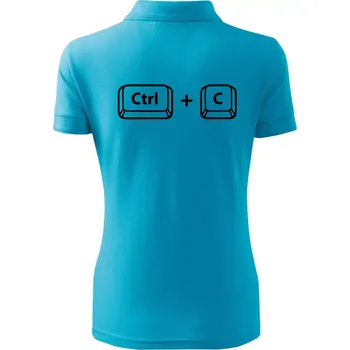 Máma CTRL + C - Polokošile dámská Pique Polo - 3XL ( Světlý tyrkys )