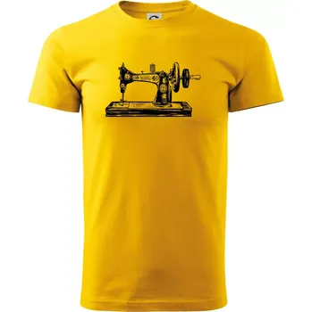 Pánské tričko Šicí stroj - starý kreslený - Triko extra velké (5-8XL) - 8XL ( Žlutá )