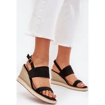 Dámské sandále Dámské Sandály S Prodyšným Designem Na Klínu Zolira Barva: Černá, Velikost: 37
