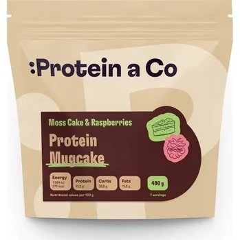 Fitness strava Protein a Co Protein MugCake 490 g Příchuť: Moss Cake & Raspberries