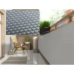 Balkonová ratanová zástěna MALMO, světle šedá, výška 110 cm šířka různé rozměry 1300 g/m2 MyBestHome Rozměr: 110x300 cm