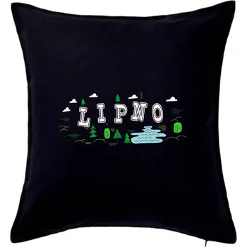 Polštář Jezero Lipno - Polštář 50x50 - 50x50 - Pouze potah ( Černá )