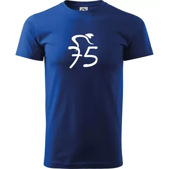 Pánské tričko Cyklista slaví pětasedmdesátku (75) - Triko extra velké (5-8XL) - 6XL ( Královská modrá )