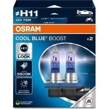 Autožárovka OSRAM COOL BLUE BOOST autožárovky H11 - Hyper bílé světlo 5500 K, 2 ks v balení