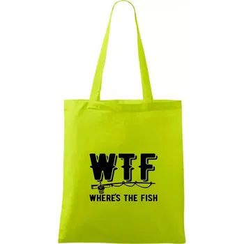 Wheres's the Fish WTF - Taška bavlněná - 42 x 38 cm ( Limetková )