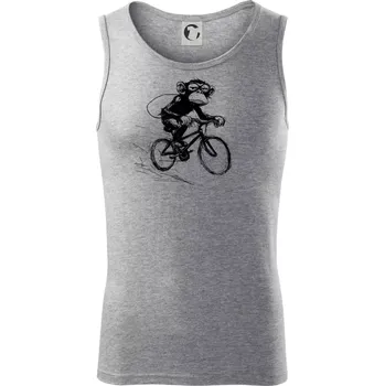 Opice s batohem na kole - Tílko pánské Core - S ( Tmavě šedý melír )