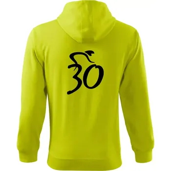 Pánská móda Cyklista slaví třicítku (30) - Mikina s kapucí na zip trendy zipper - L ( Limetková )