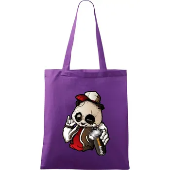 Graffiti panda - Taška bavlněná - 42 x 38 cm ( Fialová )