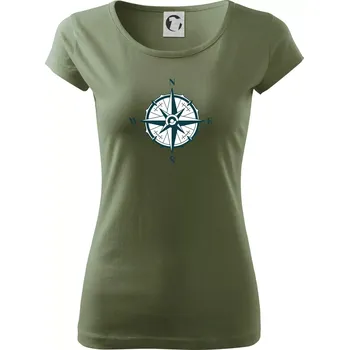 Dámské tričko Kompas old - Dámské triko Pure - XL ( Khaki )