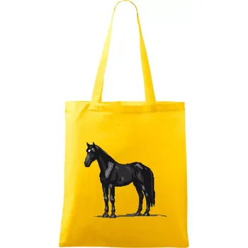 Černý kůň pixel - Taška bavlněná - 42 x 38 cm ( Žlutá )