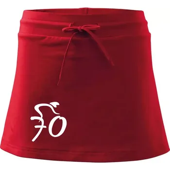 Dámská sukně Cyklista slaví sedmdesátku (70) - Sportovní sukně - two in one - M ( Červená )