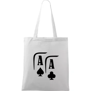 Nákupní taška Poker AA - Taška bavlněná - 42 x 38 cm ( Bílá )