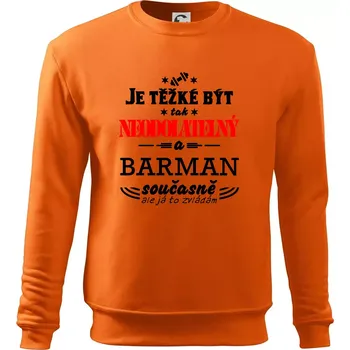 Pánská mikina Je těžké být neodolatelný barman - Mikina Essential pánská - 2XL ( Oranžová )
