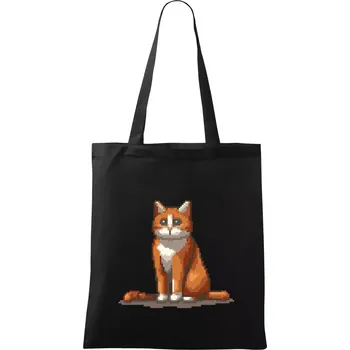 Nákupní taška Kočka rezavá - Taška bavlněná - 42 x 38 cm ( Černá )