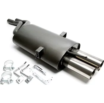 Zadní díl výfuku TA Technix sportovní výfuk - BMW 3 E46 320 / 325 / 330 kromě Compact / Diesel / 4x4 / M3, 2x 76 mm rovná nerezová koncovka bez pertlu