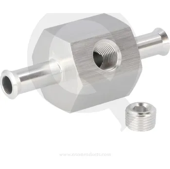Zadní díl výfuku QSP - adaptér pro budík tlaku paliva stříbrný 10mm