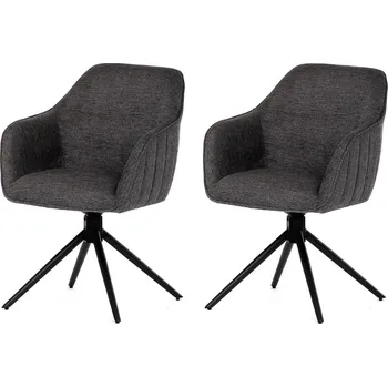 Jídelní židle Sada jídelních židlí s vratným mechanismem HC-536 GREY2, 2 ks, tmavě šedá