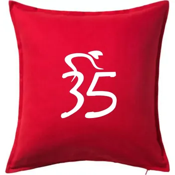 Polštář Cyklista slaví pětatřicítku (35) - Polštář 50x50 - 50x50 - Pouze potah ( Červená )