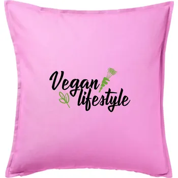 Polštář Vegan lifestyle - Polštář 50x50 - 50x50 - Včetně výplně ( Růžová )