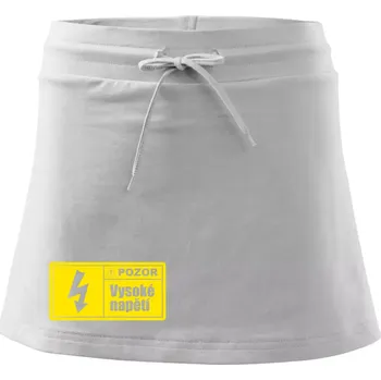 Dámská sukně Pozor vysoké napětí - Sportovní sukně - two in one - S ( Bílá )