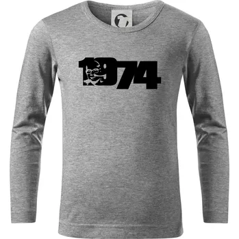 Chlapecké tričko Husákovo dítě - 1974 - Triko dětské Long Sleeve - 122 cm/6 let ( Tmavě šedý melír )