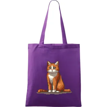 Kočka rezavá - Taška bavlněná - 42 x 38 cm ( Fialová )