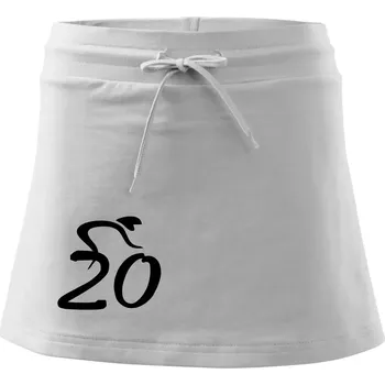 Dámská sukně Cyklista slaví dvacítku (20) - Sportovní sukně - two in one - M ( Bílá )