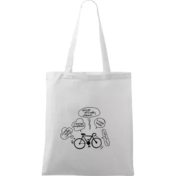 Nákupní taška Výhody cyklistiky - Taška bavlněná - 42 x 38 cm ( Bílá )