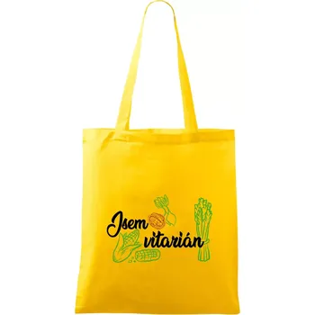 Nákupní taška Jsem vitarián - nápis - Taška bavlněná - 42 x 38 cm ( Žlutá )