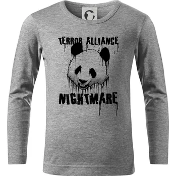 Chlapecké tričko Panda terror - Triko dětské Long Sleeve - 122 cm/6 let ( Tmavě šedý melír )