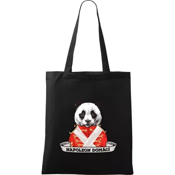 Nákupní taška Napoleon domácí panda - Taška bavlněná - 42 x 38 cm ( Černá )