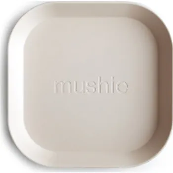 dětská jídelní sada MUSHIE Hranatý talíř 2ks Ivory