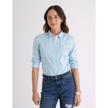 Dámské tričko U.S.Polo Assn. dámská košile s dlouhým rukávem POPLIN modrá XL