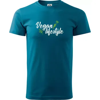 Vegan lifestyle - Klasické pánské triko vyšší gramáže - XS ( Petrolejová )