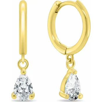 Náušnice Brilio Silver Pozlacené kruhové náušnice s visacím zirkonem EA1189Y + 2 měsíce na vrácení zboží