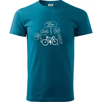 Výhody cyklistiky - Klasické pánské triko vyšší gramáže - S ( Petrolejová )