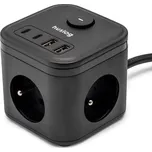 Huslog HUS1003 Nabíjecí stanice 15W 3xzásuvka, 2xUSB-C, 2xUSB černá