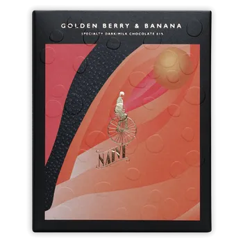 Čokoláda Naive 61% Zlaté bobule Physalis a banán (darkmilk) Naive, 50 g