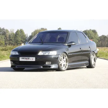 PC tuning Rieger boční práh mont. strana pravá pro Opel Vectra B caravan, hatchback, notchback, plast ABS bez povrchové úpravy, s prolisem, s prolisem a dvěma výřezy